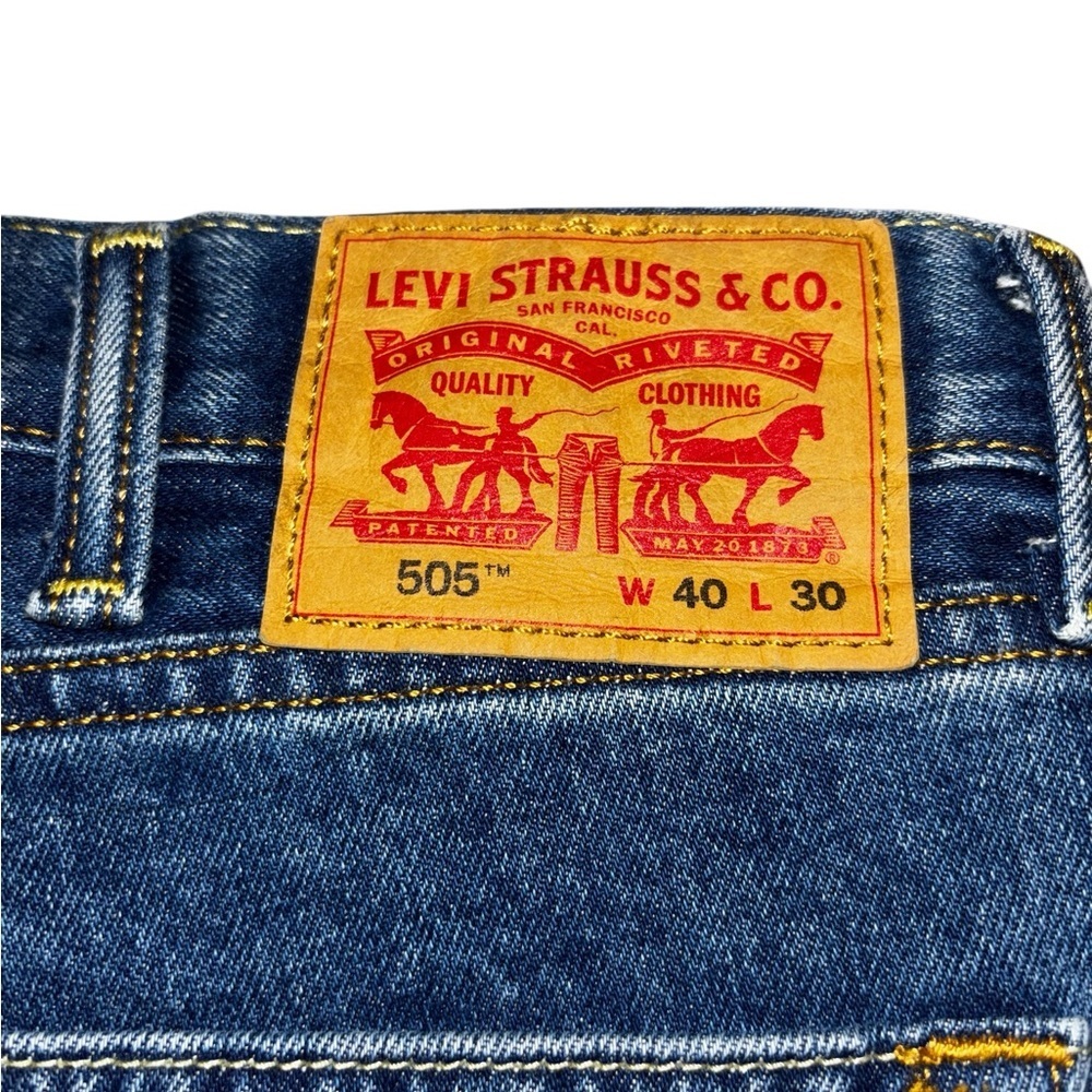 Levi’s 505 Regular Fit Men’s Jeans 40x30 – Dark Wash, Straight Leg, Classic Fit - Picture 5 of 6